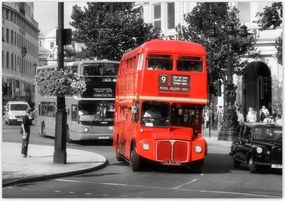 Poszterek 100x70 Piros busz