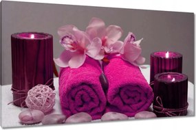 Vászonkép 120x70 Lila törölköző Virág