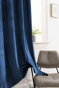 Sötétítő függöny ELVIO VELVET 140x250 cm, tengerészkék Felfüggesztés: Fém gyűrűk