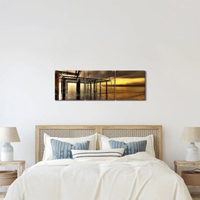 Kép - Építészet a parton (órával) (90x30 cm)