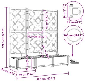 Kerti Ültetők Víz Öntöző Rendszerrel 3 db Világosszürke