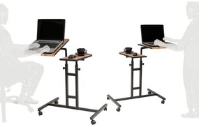 Állítható GLEN asztal 87x67 cm barna/fekete