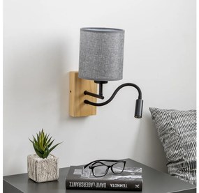 Brilagi - LED Fali lámpa NUBILA WOOD 1xE27/25W/230V + LED/3W tölgy/szürke