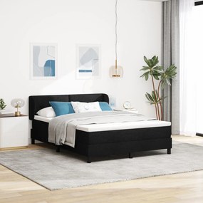 Boxspring Ágy Matrac Készlettel Fekete 140x190 cm Szövet