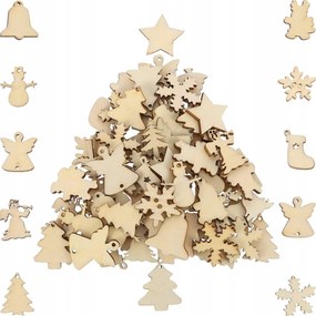 Karácsonyi Dekoráció MIX Rétegelt Lemez Dekoráció 24db 5cm
