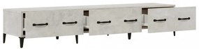 betonszürke szerelt fa TV-szekrény 150 x 34,5 x 30 cm