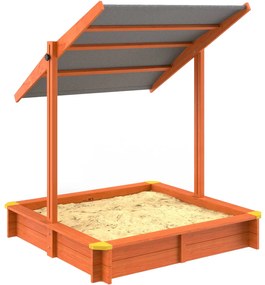 Sami homokozó tetővel, lucfenyő, 120x120x120 cm
