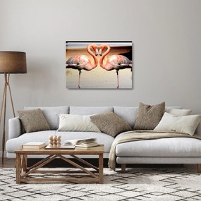 Kép - két flamingó (üvegen) (70x50 cm)