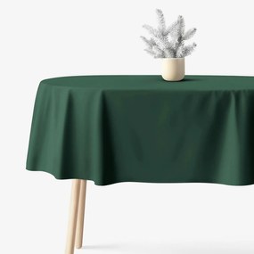 Goldea karácsonyi ovális pamut terítő - sötétzöld 120 x 180 cm