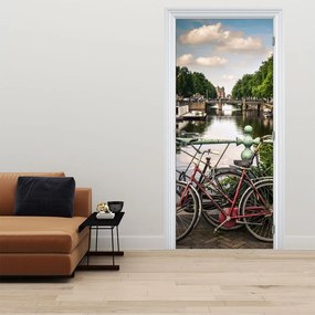 Fotótapéta ajtóra - Kerekek a városban (95x205cm)