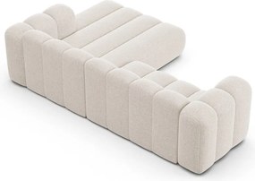 Krémszínű zsenília sarokkanapé (jobb oldali-heverő résszel) Lupine – Micadoni