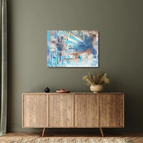 Kép - lovaglásra született, kék tónusok (üvegen) (70x50 cm)