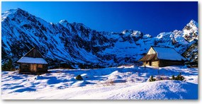 Fotó kép edzett üveg Házak a Tátrában 140x70