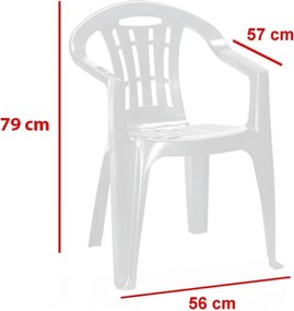 Mallorca műanyag kerti szék, fehér színben