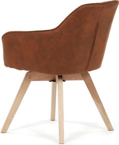 Jídelní židle, hnědá, látka vintage, DCH-435 BR3