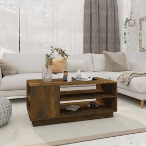 Füstös tölgy színű szerelt fa dohányzóasztal 102x55x43 cm