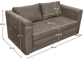 Kanapé Baya (sivohnedá Taupe). 1119595