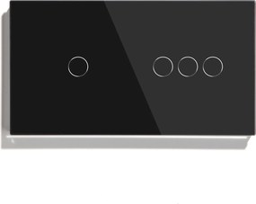 Érintőkapcsoló 1+3 Üveg Kapcsoló Led Háttérvilágítással 157mm