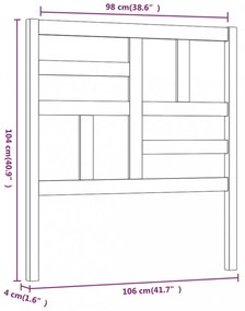 mézbarna tömör fenyőfa ágyfejtámla 106x4x104 cm