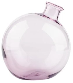 Üveg gömb váza, dekorációs kiegészítő, 1 literes, lila