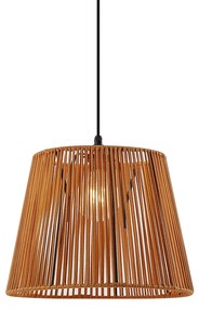 Kültéri függőlámpa fekete narancssárga kötélárnyékolóval IP44 - Cava Jayla