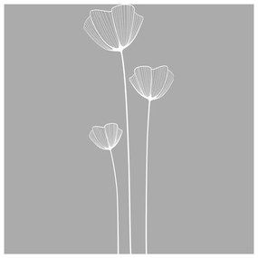 Poppy Flowers zuhanyajtó matrica, 185 x 55 cm - Ambiance