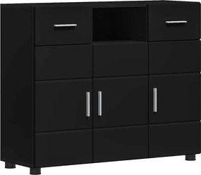 vidaXL Fából Készült Szekrény Fekete 88,5 x 30,5 x 73 cm Faanyag