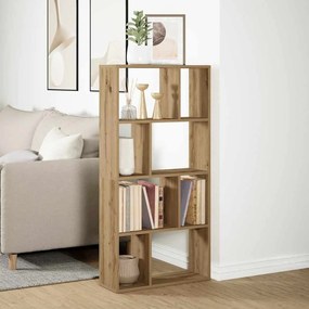 kézműves tölgy színű szerelt fa könyvespolc 60 x 20 x 120 cm