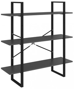 5 szintes szürke szerelt fa könyvszekrény 100 x 30 x 175 cm