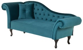 Chesterfield Stílusú Smaragdzöld Elegáns Bársony Dívány Bal Oldali LATTES Beliani