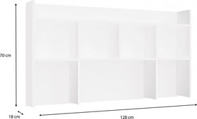 NDST 130 fali polc, 128x70x18 cm, fehér