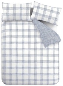 Fehér-kék kétszemélyes pamut ágyneműhuzat 200x200 cm Marlow Check – Bianca