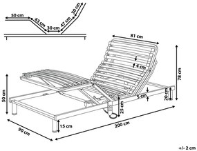 Elektromosan Állítható Ágyrács 90x200 cm COMFORT Beliani