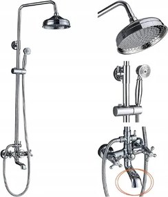Zuhanyszett Esőztetővel Kifolyócsővel Króm