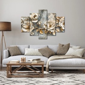 Kép - Márvány háttér virágokkal (150x105 cm)