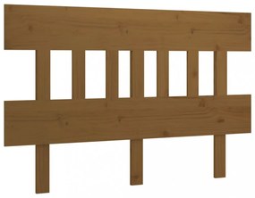 mézbarna tömör fenyőfa ágyfejtámla 203,5x3x81 cm