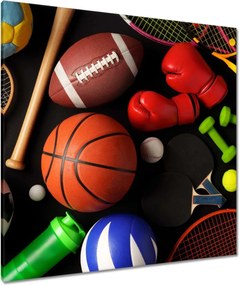 Vászonkép 90x90 Sportfelszerelés Labdák Rakéták