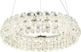 Globo 64140H Függesztett lámpa, krómozott fém, K9 átlátszó kristályok, ø: 600mm, M: 1500mm, tartozék: LED 50W 230V, 6210lm forrás, 4460lm kimenet, 4000K