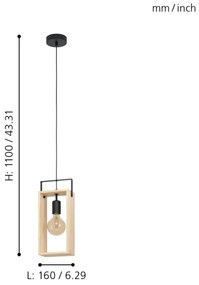 Eglo 43413 - Csillár zsinóron FAMBOROUGH 1xE27/40W/230V