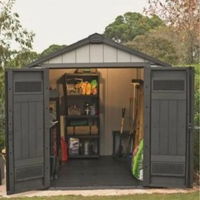 Oakland kerti szerszámos ház, barnás szürke-grafit színben