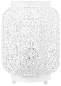 Marokkói fehér fém asztali lámpa 27 cm SOMES Beliani