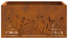 Tűzrakóhely Négyzetes 60x60x30 cm Időjárásálló Acél