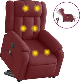 vidaXL bordó szövet dönthető elektromos álló masszázsfotel