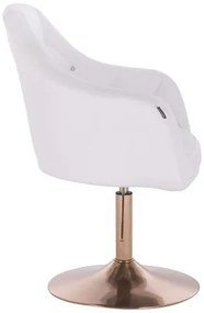 HC830N Fehér modern műbőr szék arany lábbal