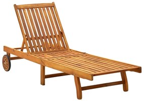 Tömör akácfa kerti napozóágy párnával