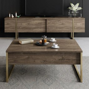 Luxe Walnut and Gold konferenciaasztal