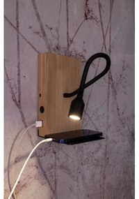 Spot-Light 5722174 - LED fali lámpa LECTOR LED/2,5W/230V USB tölgy