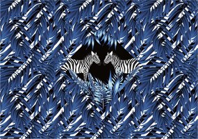 Fotótapéta Zebra levelek geometria szafari afrikai álom 254x184 +ragasztó