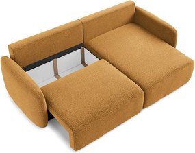 Narancssárga kinyitható-tárolóhelyes sarokkanapé (jobb oldali) Kalena – Makamii