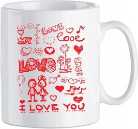 Bögre nyomott mintás Szerelem Valentin nap 330 ml
